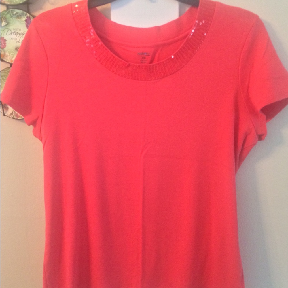 XL Pink Sequin Collar Shirt